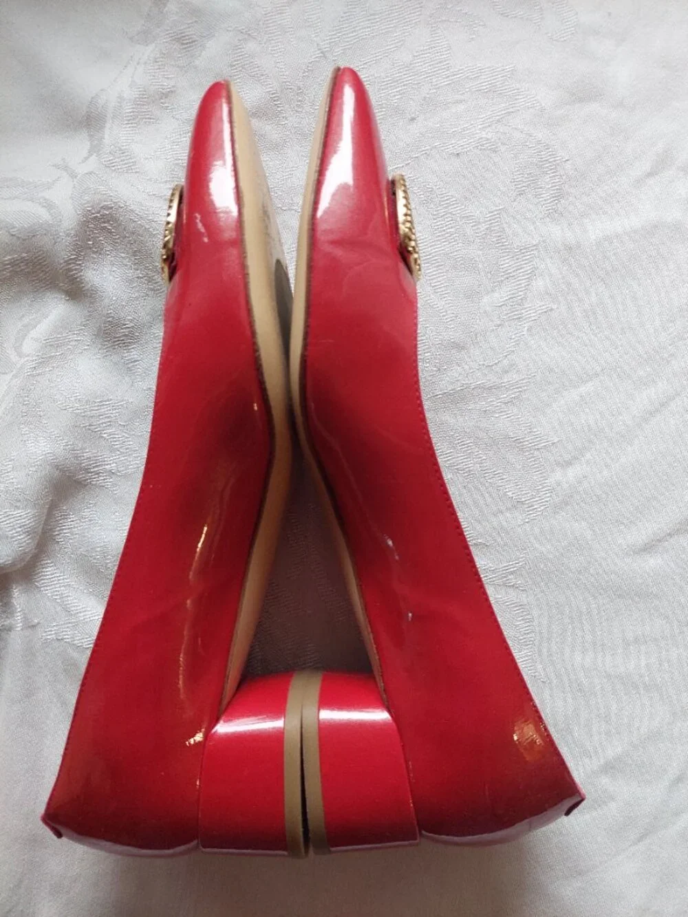 Amalfi By Rangoni Women's 9 PILLOW FEEL red patent leather ballet flats Italy - Picture 7 of 9
